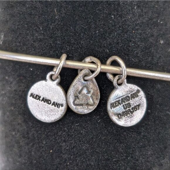 Alex and Ani Initial "H" Charm Bangle Bracelet - Picture 7 of 12